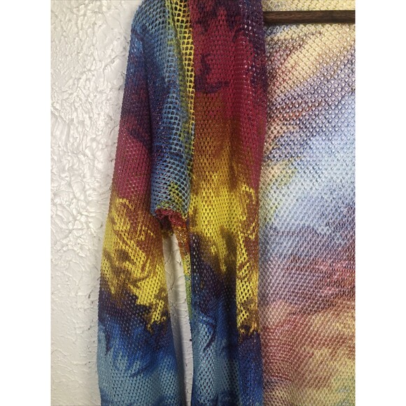 Fairy Boho Crochet Open Front flowy hippie Rainbow Duster - Picture 4 of 8